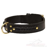 2 Lagen Lederen Honden Vlechten Halsband