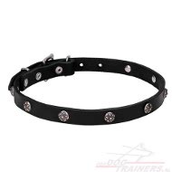 Lederen Honden Halsband van echt leer " April" design Lederen Honden Halsband van echt leer " April" design