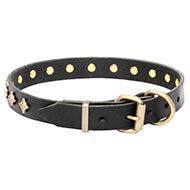 Uw Hond zal Houden van dit Lederen Honden Halsband
met Luxe Sterren!