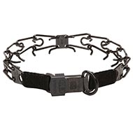 Zwarte Roestvrije Staal Honden Prik Halsband met Click Lock Gesp