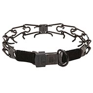 Zwarte Roestvrije Staal Honden Prik Halsband met Click Lock Gesp [HS78#1106 Prik Halsband 50007 01]