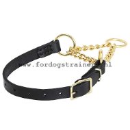 Martingale Honden Halsband van Leer en Messing voor Dagelijkse Gebruik