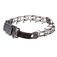 Honden Prik Halsband van Zwarte Roestvrije Staal met Click Lock Honden Prik Halsband van Zwarte Roestvrije Staal met Click Lock