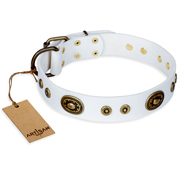 Honden halsband wit leer