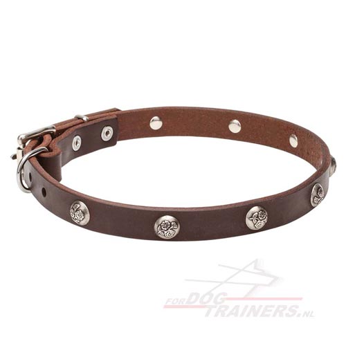 Versierde Lederen Honden Halsband