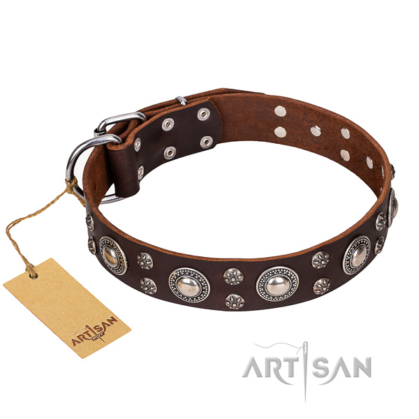 Chique hondenhalsband leer met studs FDT Artisan