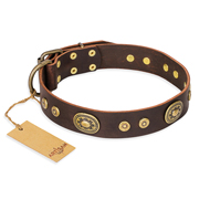 Lederen Bruin Honden halsband "One-of-a-Kind" FDT Artisan