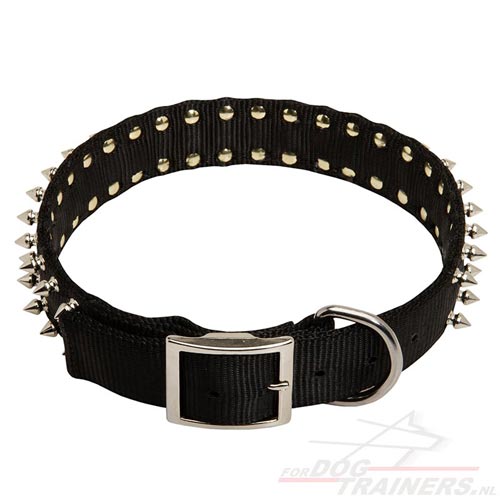 Schattige nylon halsband met mooie sterke spikes