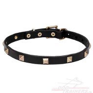 Lederen Honden Halsband Dun Versierd