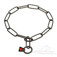 Roestvrije zwarte choke halsband van Herm Sprenger is een perfect item voor training en correctie van gedrag