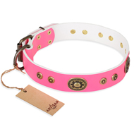 Pink Lederen honden halsband