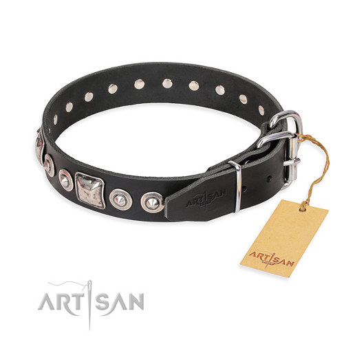 Lederen Honden Halsband met Messing
Versieringen