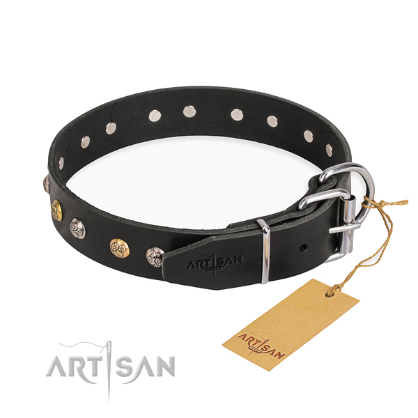 Originele ontwerp Stoere leren hondenhalsband Artisan met studs