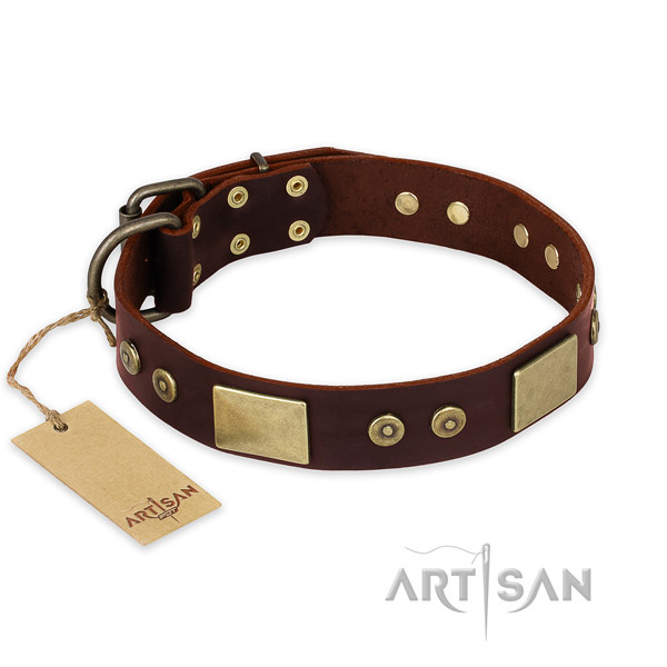 Zacht leer bruine halsband voor honden Zacht leer bruine halsband voor honden