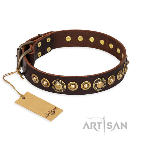 Bruine hondenhalsband "Ancient Warrior" FDT Artisan - Klik op de afbeelding om het venster te sluiten