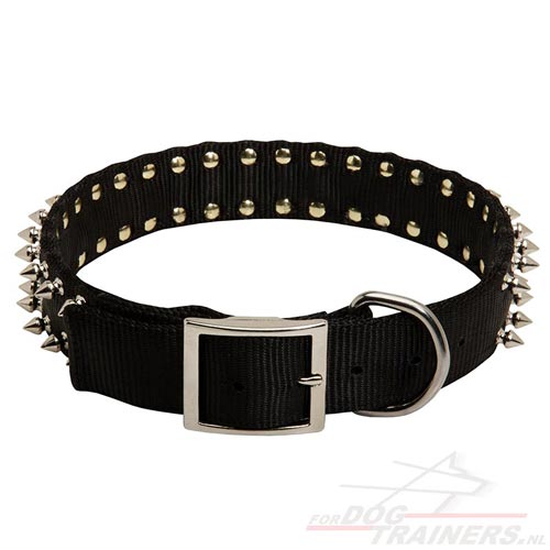 Nylon hondenhalsband met spikes | Halsband van hoge kwaliteit - Klik op de afbeelding om het venster te sluiten