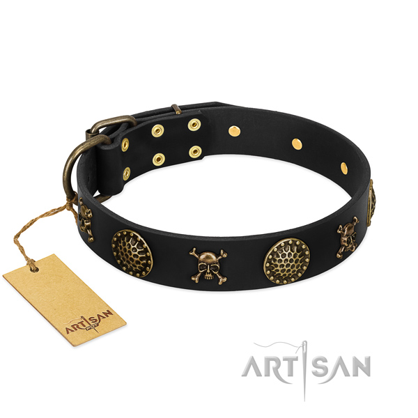 tandarts Allergie Oost Timor Exclusieve zwarte halsband hond voor grote honden - €63.2