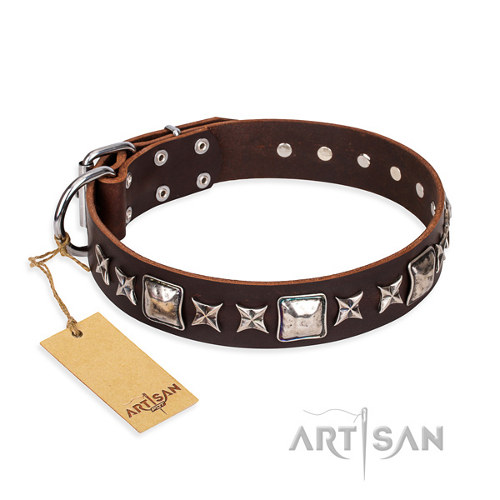 Lederen Honden halsband "Perfect Impression" FDT Artisan - Klik op de afbeelding om het venster te sluiten