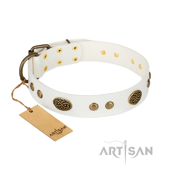 Hondenhalsband Elegant tan leer Hondenhalsband Elegant tan leer