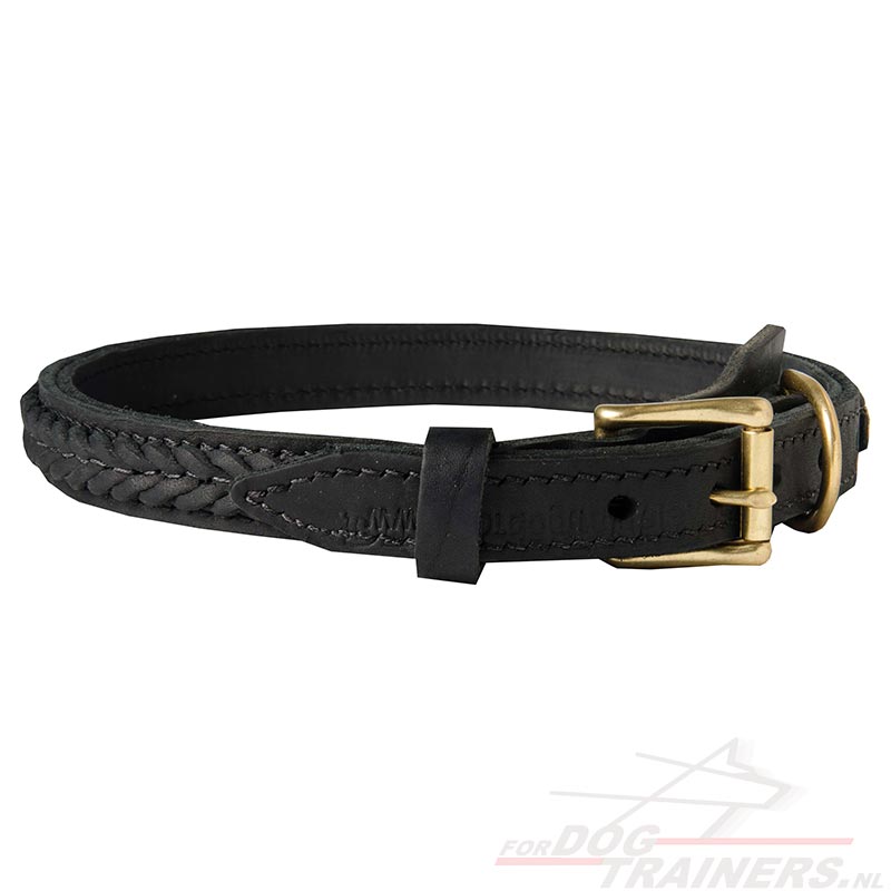 Grap behuizing draadloos Zwarte leren halsband hond exclusieve ontwerp - €74.2