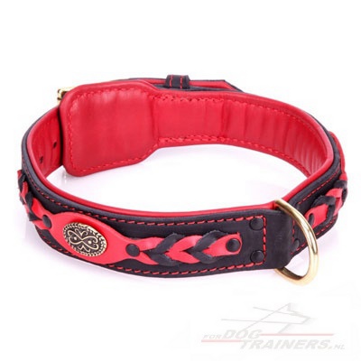 "Antique Fashion" hondenhalsband leer met koperen versieringen "Antique Fashion" hondenhalsband leer met koperen versieringen